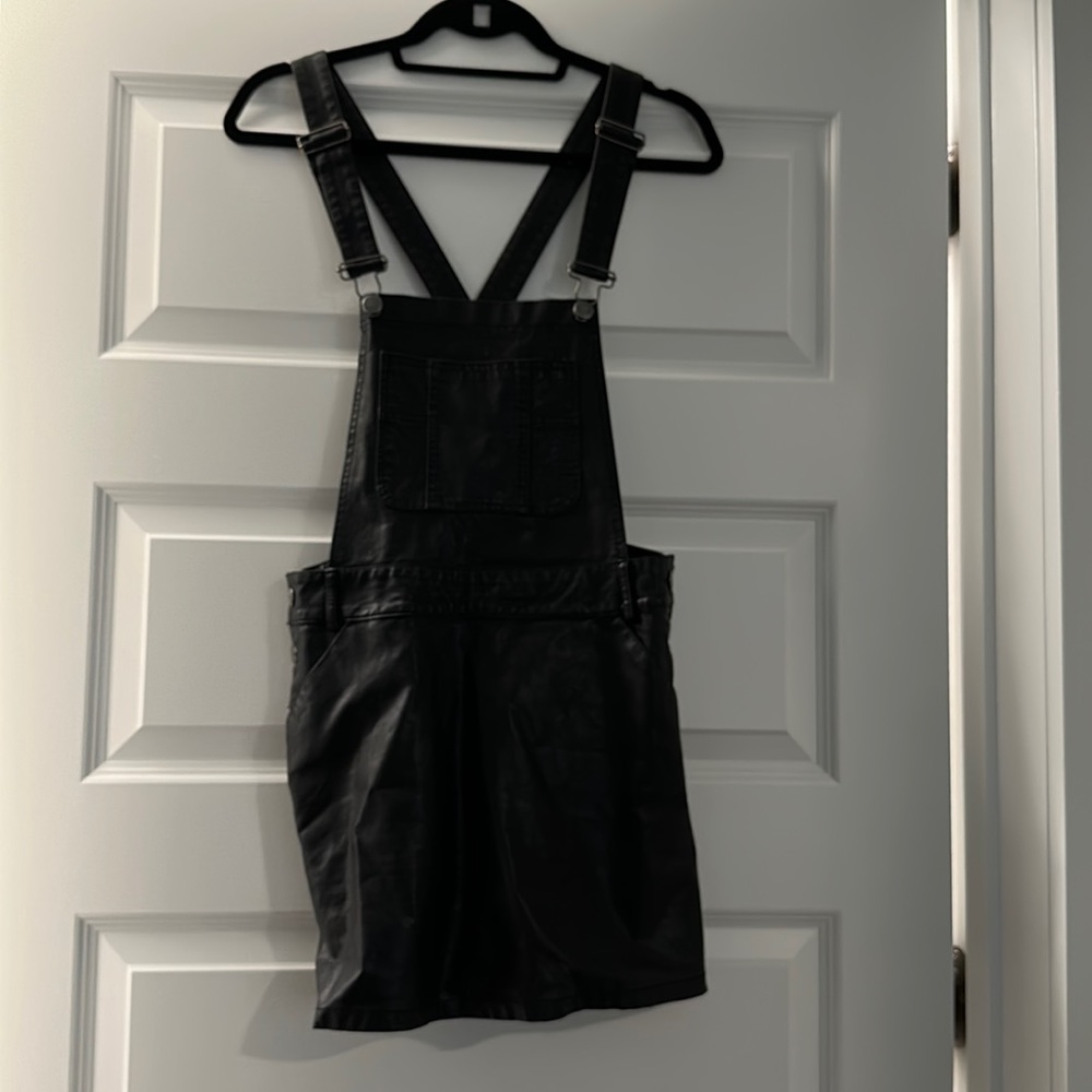 Pleather Overall Skirt